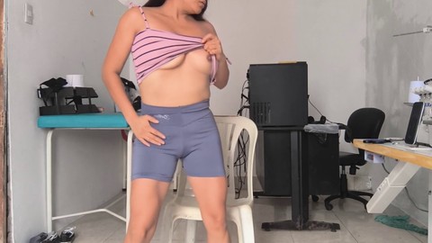 Pussy touching, big natural tits, fumble